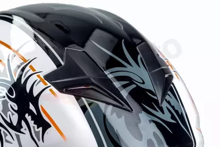Casco integral de moto Naxa F20 blanco y naranja con graficos XS-11