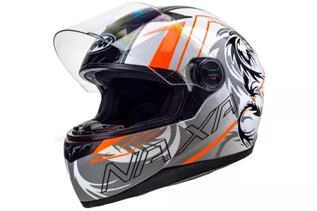 Motociklistička kaciga za cijelo lice Naxa F20, bijela i narančasta, s XS grafikom-1