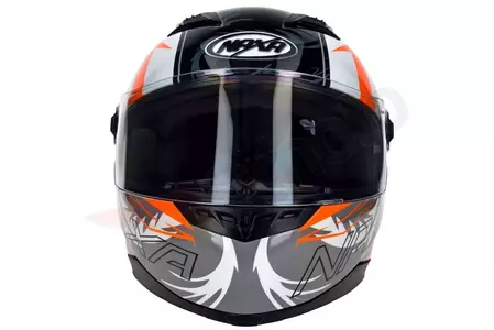 Casco integral de moto Naxa F20 blanco y naranja con graficos XS-3