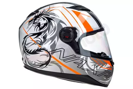 Casco integral de moto Naxa F20 blanco y naranja con graficos XS-4