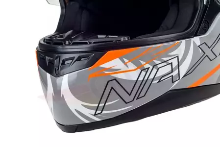 Kask motocyklowy integralny Naxa F20 biało pomarańczowy z grafiką XS-9