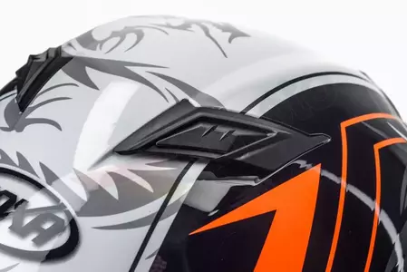 Casco moto integral Naxa F20 naranja gris negro XS-10