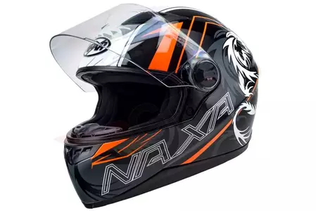Motociklistička kaciga Naxa F20 full face, narančasta, siva i crna, XS-1