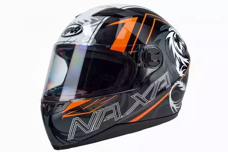 Motociklistička kaciga Naxa F20 full face, narančasta, siva i crna, XS-2