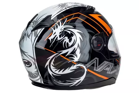 Motociklistička kaciga Naxa F20 full face, narančasta, siva i crna, XS-6