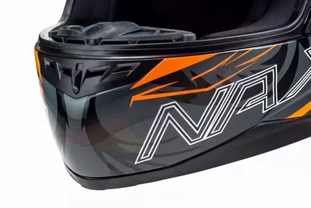 Motociklistička kaciga Naxa F20 full face, narančasta, siva i crna, XS-9