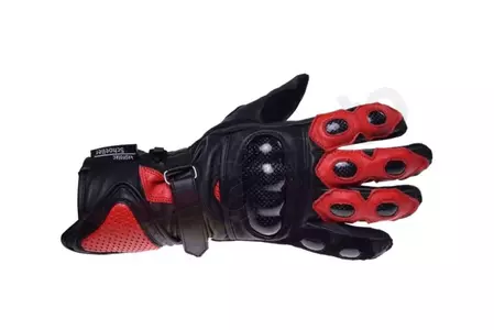 Kožené rukavice na motorku Inmotion s kevlarom červené L