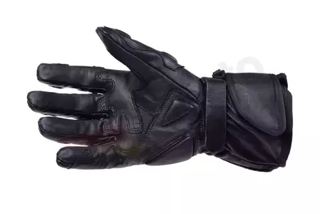 Inmotion ojačane usnjene motoristične rokavice dolge črne L-2