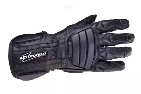 Inmotion ojačane usnjene motoristične rokavice dolge črne S-1