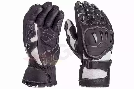 Chytré rukavice na motorku M-1656 černobílé velikost S - UBRMOR119