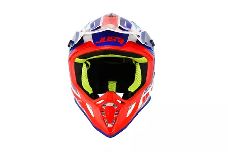 JUST1 J38 BLADE capacete de motociclismo de enduro cross azul, vermelho e branco M-2