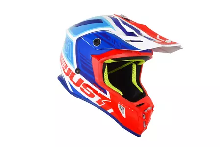JUST1 J38 BLADE capacete de motociclismo de enduro cross azul, vermelho e branco M-3