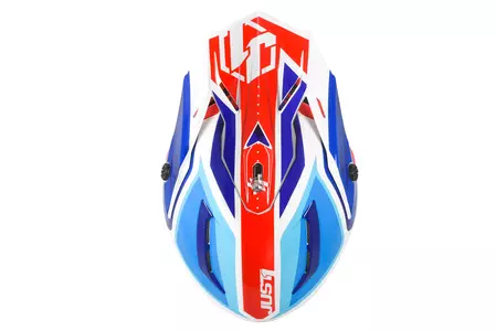 JUST1 J38 BLADE capacete de motociclismo de enduro cross azul, vermelho e branco M-5