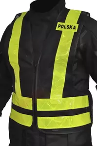Reflexní vesta s nápisem Polsko černá a žlutá S-4