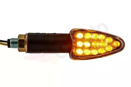 LED Blinker Motorrad schwarz 15 Dioden oval Set-4
