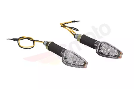 Clignotants LED carbone long 14 diodes set