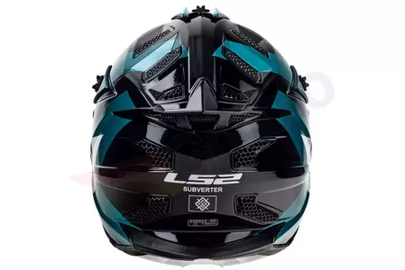 LS2 MX470 SUBVERTER MAX NEGRO TURQUESA 3XL casco moto enduro-6