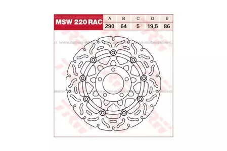 TRW Lucas bremžu disks MSW220RAC - MSW220RAC
