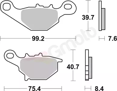 SBS 122HF KH230 / KH396 Street Ceramic stabdžių kaladėlės juodos spalvos-2