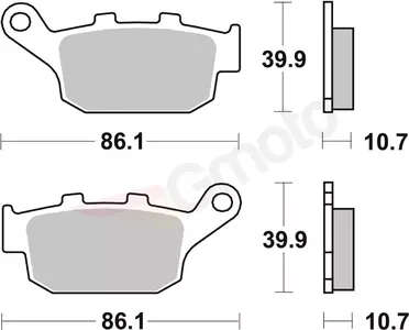 Plaquettes de frein SBS 614LS KH140 Street Excel/Racing Sinter, couleur or-2