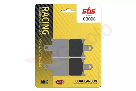 Pastillas de freno SBS 838DC KH417 Racing Dual Carbon color negro - 838DC