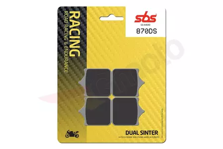 Pastillas de freno SBS 870DS KH604/4 Racing Dual Sinter color negro - 870DS 