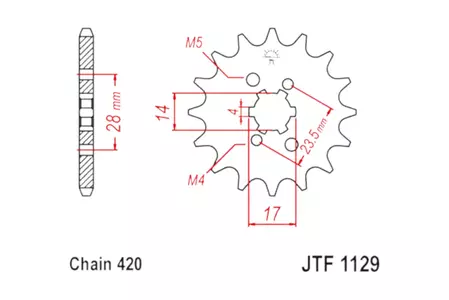 Pignon avant JT JTF1129.12, 12z taille 420 - JTF1129.12