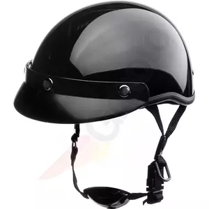 Peanut motociklininko šalmas - Braincap paradinis šalmas su skydeliu, juodas, S dydžio