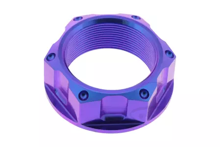 Tuerca para tubo de dirección Pro Bolt M28x1,00 titanio púrpura-1