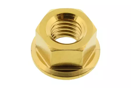 Porca de roda dentada Pro Bolt M8x1,25mm em aço inoxidável dourado - LSSSPN8G