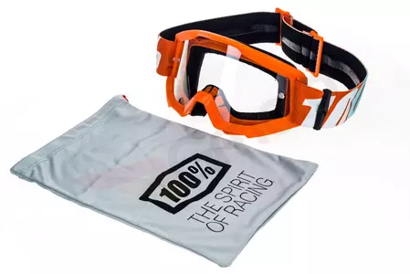 Motorrad Crossbrille Goggle 100% Prozent Strata Jr Junior Youth Orange gelb/orange klar-11