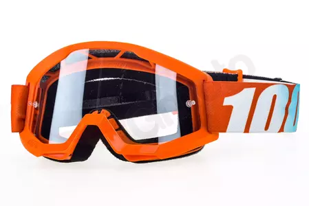 Motorrad Crossbrille Goggle 100% Prozent Strata Jr Junior Youth Orange gelb/orange klar-1