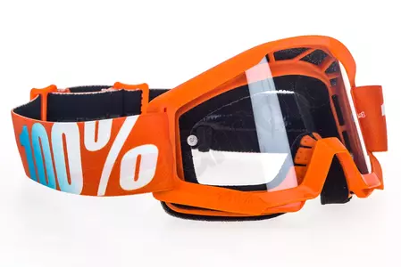 Gogle motocyklowe 100% Procent model Strata Jr Junior Youth Orange dziecięce kolor zółty pomarańczowy szybka przeźroczysta-3