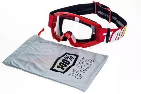 Motorrad Crossbrille Goggle 100% Prozent Strata Jr Junior Youth Furnace rot klar-11
