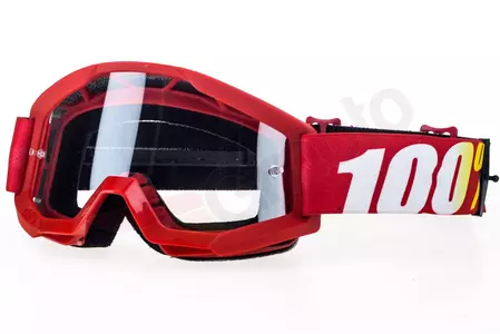 Motorrad Crossbrille Goggle 100% Prozent Strata Jr Junior Youth Furnace rot klar-1