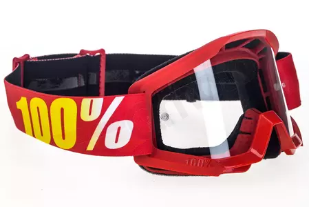 Motorističke naočale 100% Percent model Strata Jr Junior Youth Furnace dječje boje crvene brze prozirne protiv magljenja-3