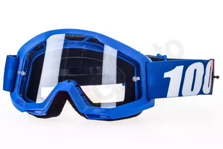 Motorrad Crossbrille Goggle 100% Prozent Strata Jr Junior Youth Nation blau klar Anti-fog-1