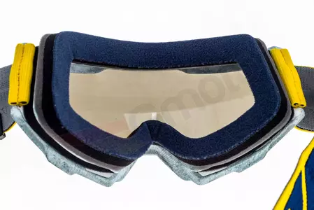 Gafas de moto 100% Percent modelo Accuri Athleto color blanco/amarillo cristal plata espejo (cristal transparente adicional)-10