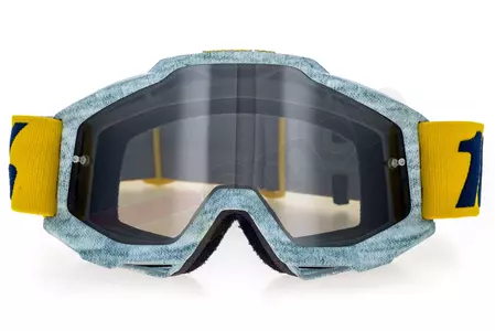 Gafas de moto 100% Percent modelo Accuri Athleto color blanco/amarillo cristal plata espejo (cristal transparente adicional)-2