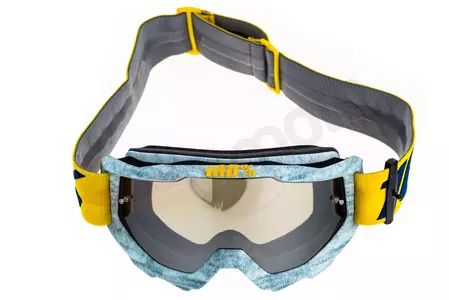 Gafas de moto 100% Percent modelo Accuri Athleto color blanco/amarillo cristal plata espejo (cristal transparente adicional)-6