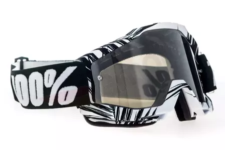 Gafas de moto 100% Percent modelo Accuri Bali color blanco/negro cristal plata espejo-3