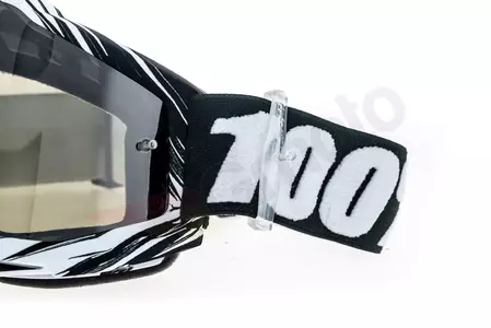 Gogle motocyklowe 100% Procent model Accuri Bali kolor biały/czarny szybka srebrne lustro-9