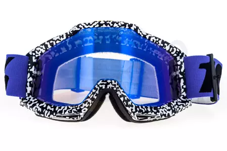 Gafas de moto 100% Percent modelo Accuri Brentwood color negro/blanco cristal azul espejo (cristal transparente adicional)-2