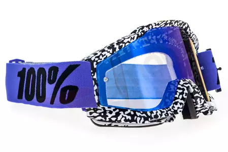 Gafas de moto 100% Percent modelo Accuri Brentwood color negro/blanco cristal azul espejo (cristal transparente adicional)-3
