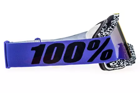 Gafas de moto 100% Percent modelo Accuri Brentwood color negro/blanco cristal azul espejo (cristal transparente adicional)-4