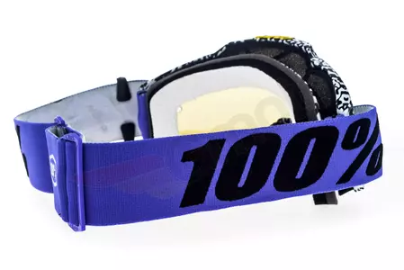 Gafas de moto 100% Percent modelo Accuri Brentwood color negro/blanco cristal azul espejo (cristal transparente adicional)-5