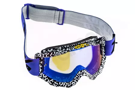 Gafas de moto 100% Percent modelo Accuri Brentwood color negro/blanco cristal azul espejo (cristal transparente adicional)-7
