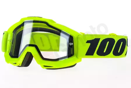 Motociklističke naočale 100% Percent model Accuri Enduro, boja fluo žuta (prozirna dvostruka leća)-1