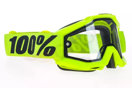 Gogle motocyklowe 100% Procent model Accuri Enduro kolor zółty fluo (przeźroczysta podwójna szybka)-3