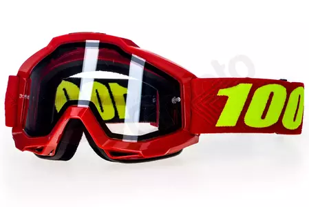 Gafas de moto 100% Porcentaje modelo Accuri Enduro Saarinen rojo (doble acristalamiento transparente)-1